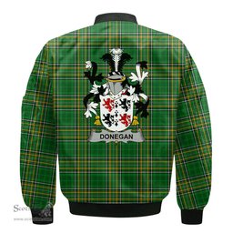 Irish Donegan or O Donagan Coat of Arms Family Crest Ireland Bomber Jacket Irish National Tartan Irish County Jacket