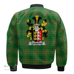 Irish Considine or McConsidine Coat of Arms Family Crest Ireland Bomber Jacket Irish National Tartan Irish County Jacket