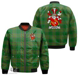 Irish Dooley or O Dooley Coat of Arms Family Crest Ireland Bomber Jacket Irish National Tartan Irish County Jacket