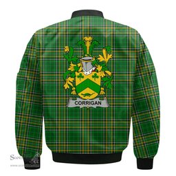 Irish Corrigan or O Corrigan Coat of Arms Family Crest Ireland Bomber Jacket Irish National Tartan Irish County Jacket