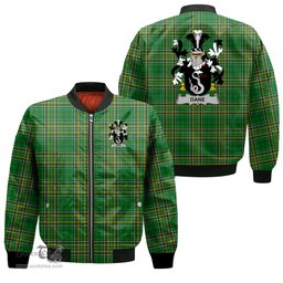 Irish Dane or O Dane Coat of Arms Family Crest Ireland Bomber Jacket Irish National Tartan Irish County Jacket