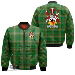 Irish Daly or O Daly Coat of Arms Family Crest Ireland Bomber Jacket Irish National Tartan Irish County Jacket