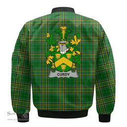Irish Curdy or McCurdy Coat of Arms Family Crest Ireland Bomber Jacket Irish National Tartan Irish County Jacket