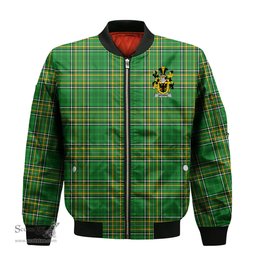 Irish Browne Coat of Arms Family Crest Ireland Bomber Jacket Irish National Tartan Irish County Jacket