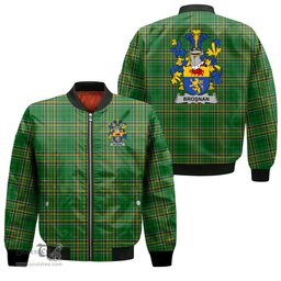 Irish Brosnan or O Brosnan Coat of Arms Family Crest Ireland Bomber Jacket Irish National Tartan Irish County Jacket