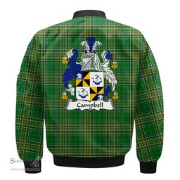Irish Campbell Coat of Arms Family Crest Ireland Bomber Jacket Irish National Tartan Irish County Jacket