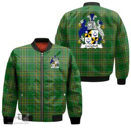 Irish Campbell Coat of Arms Family Crest Ireland Bomber Jacket Irish National Tartan Irish County Jacket