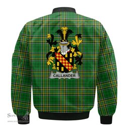 Irish Callander Coat of Arms Family Crest Ireland Bomber Jacket Irish National Tartan Irish County Jacket