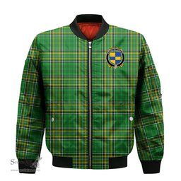 Irish House of CUSACK Coat of Arms Family Crest Ireland Bomber Jacket Irish National Tartan Irish County Jacket