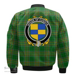 Irish House of CUSACK Coat of Arms Family Crest Ireland Bomber Jacket Irish National Tartan Irish County Jacket
