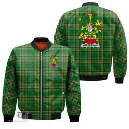 Irish Heffernan or O Heffernan Coat of Arms Family Crest Ireland Bomber Jacket Irish National Tartan Irish County Jacket