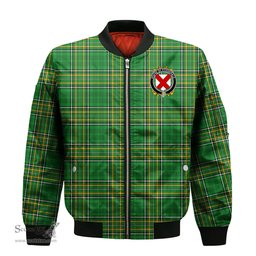 Irish House of FITZGERALD Coat of Arms Family Crest Ireland Bomber Jacket Irish National Tartan Irish County Jacket