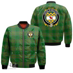 Irish House of MACCANN Coat of Arms Family Crest Ireland Bomber Jacket Irish National Tartan Irish County Jacket