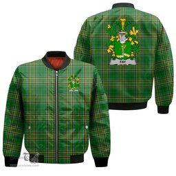 Irish Fay or O Fee Coat of Arms Family Crest Ireland Bomber Jacket Irish National Tartan Irish County Jacket