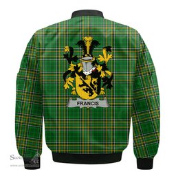 Irish Francis Coat of Arms Family Crest Ireland Bomber Jacket Irish National Tartan Irish County Jacket