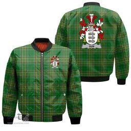 Irish Gun Coat of Arms Family Crest Ireland Bomber Jacket Irish National Tartan Irish County Jacket