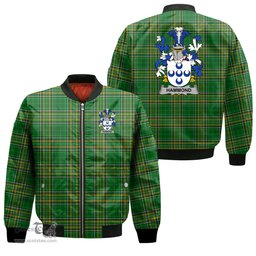Irish Hammond Coat of Arms Family Crest Ireland Bomber Jacket Irish National Tartan Irish County Jacket