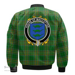 Irish House of MACCOTTER Coat of Arms Family Crest Ireland Bomber Jacket Irish National Tartan Irish County Jacket
