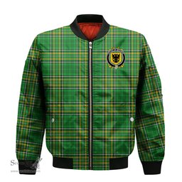 Irish House of BROWNE Coat of Arms Family Crest Ireland Bomber Jacket Irish National Tartan Irish County Jacket