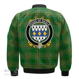 Irish House of NAGLE Coat of Arms Family Crest Ireland Bomber Jacket Irish National Tartan Irish County Jacket