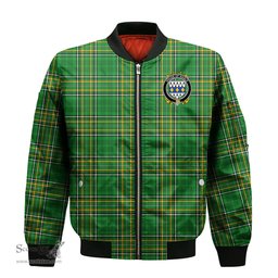 Irish House of NAGLE Coat of Arms Family Crest Ireland Bomber Jacket Irish National Tartan Irish County Jacket