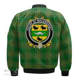 Irish House of MACSWEENEY Coat of Arms Family Crest Ireland Bomber Jacket Irish National Tartan Irish County Jacket