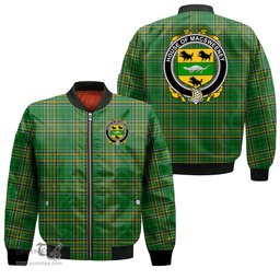 Irish House of MACSWEENEY Coat of Arms Family Crest Ireland Bomber Jacket Irish National Tartan Irish County Jacket