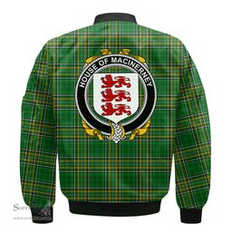 Irish House of MACiNERNEY Coat of Arms Family Crest Ireland Bomber Jacket Irish National Tartan Irish County Jacket