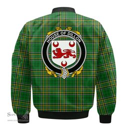 Irish House of DILLON Coat of Arms Family Crest Ireland Bomber Jacket Irish National Tartan Irish County Jacket
