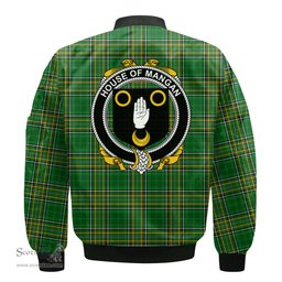 Irish House of MANGAN Coat of Arms Family Crest Ireland Bomber Jacket Irish National Tartan Irish County Jacket