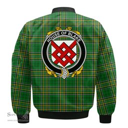 Irish House of BLAKE Coat of Arms Family Crest Ireland Bomber Jacket Irish National Tartan Irish County Jacket