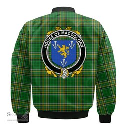 Irish House of MACCOLGAN Coat of Arms Family Crest Ireland Bomber Jacket Irish National Tartan Irish County Jacket