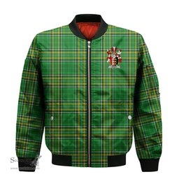 Irish Grady or O Grady Coat of Arms Family Crest Ireland Bomber Jacket Irish National Tartan Irish County Jacket