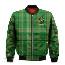 Irish Hill Coat of Arms Family Crest Ireland Bomber Jacket Irish National Tartan Irish County Jacket