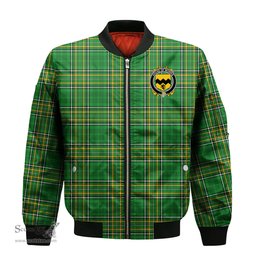 Irish House of MORRIS Coat of Arms Family Crest Ireland Bomber Jacket Irish National Tartan Irish County Jacket