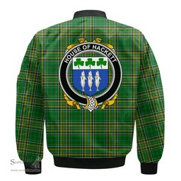 Irish House of HACKETT Coat of Arms Family Crest Ireland Bomber Jacket Irish National Tartan Irish County Jacket