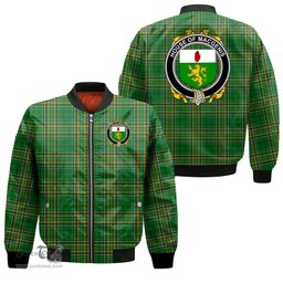 Irish House of MACGENIS Coat of Arms Family Crest Ireland Bomber Jacket Irish National Tartan Irish County Jacket