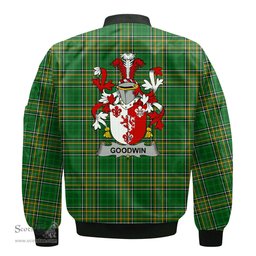 Irish Goodwin Coat of Arms Family Crest Ireland Bomber Jacket Irish National Tartan Irish County Jacket