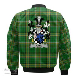 Irish Hand or McClave Coat of Arms Family Crest Ireland Bomber Jacket Irish National Tartan Irish County Jacket