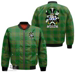 Irish Goodman Coat of Arms Family Crest Ireland Bomber Jacket Irish National Tartan Irish County Jacket