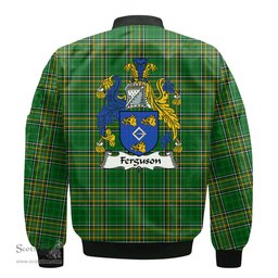 Irish Ferguson Coat of Arms Family Crest Ireland Bomber Jacket Irish National Tartan Irish County Jacket
