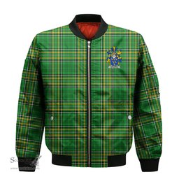 Irish Golding Coat of Arms Family Crest Ireland Bomber Jacket Irish National Tartan Irish County Jacket