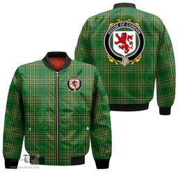 Irish House of CONDON Coat of Arms Family Crest Ireland Bomber Jacket Irish National Tartan Irish County Jacket