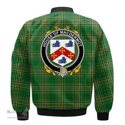 Irish House of MACDERMOT Coat of Arms Family Crest Ireland Bomber Jacket Irish National Tartan Irish County Jacket