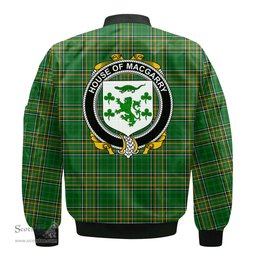Irish House of MACGARRY Coat of Arms Family Crest Ireland Bomber Jacket Irish National Tartan Irish County Jacket