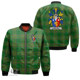 Irish English Coat of Arms Family Crest Ireland Bomber Jacket Irish National Tartan Irish County Jacket