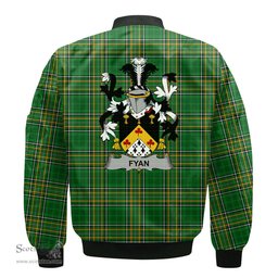 Irish Fyan or Faghan Coat of Arms Family Crest Ireland Bomber Jacket Irish National Tartan Irish County Jacket