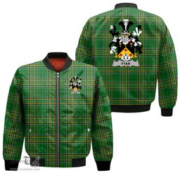 Irish Fyan or Faghan Coat of Arms Family Crest Ireland Bomber Jacket Irish National Tartan Irish County Jacket