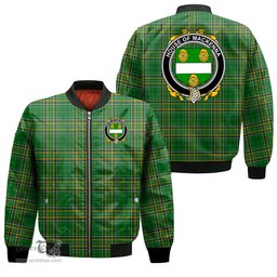 Irish House of MACKENNA Coat of Arms Family Crest Ireland Bomber Jacket Irish National Tartan Irish County Jacket