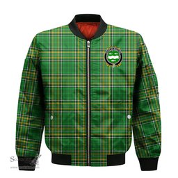 Irish House of MACCABE Coat of Arms Family Crest Ireland Bomber Jacket Irish National Tartan Irish County Jacket
